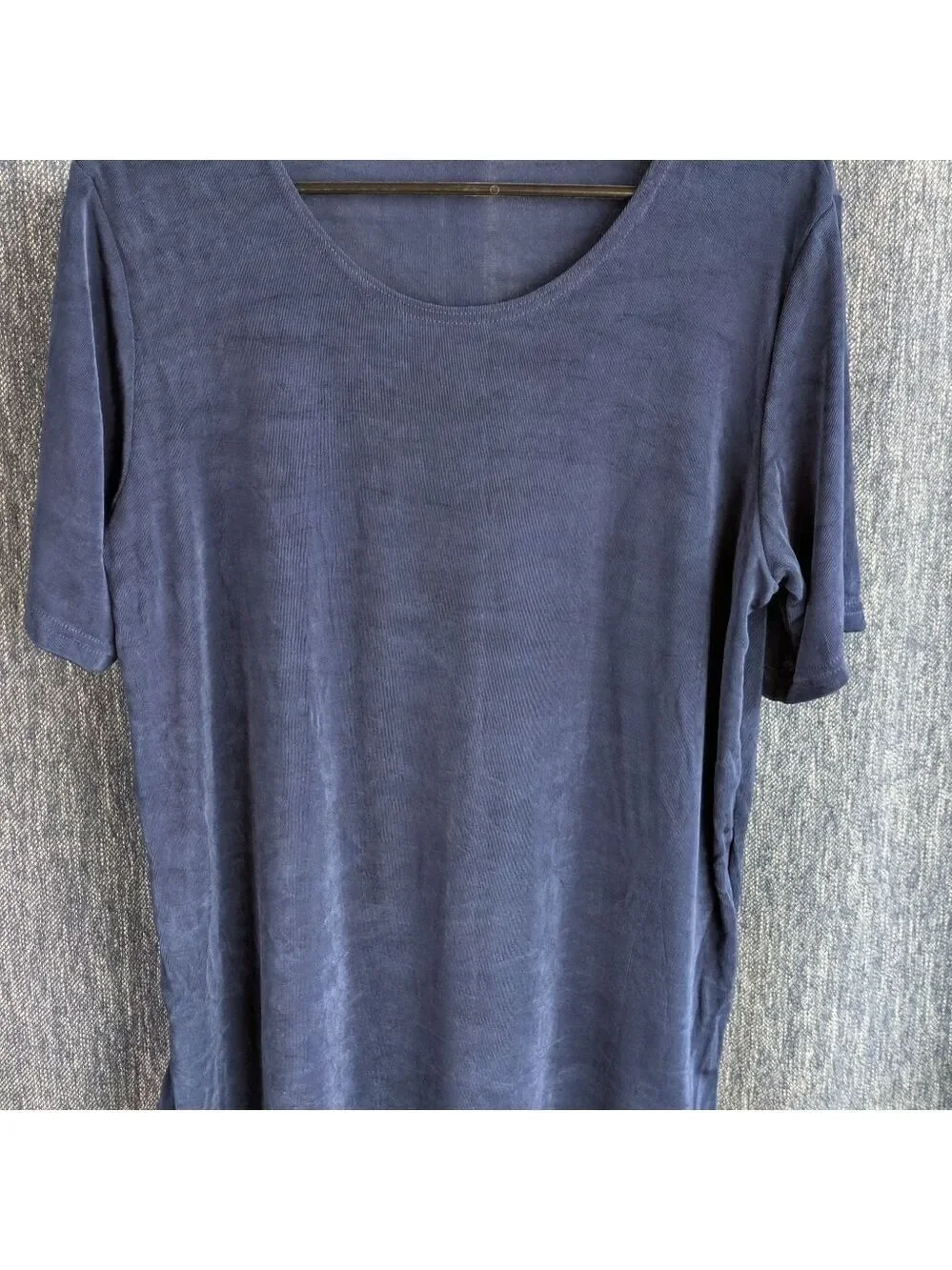 Lounge Set Blue Top and Pants Two Piece Knit Comfort Relaxed Fit, Medium